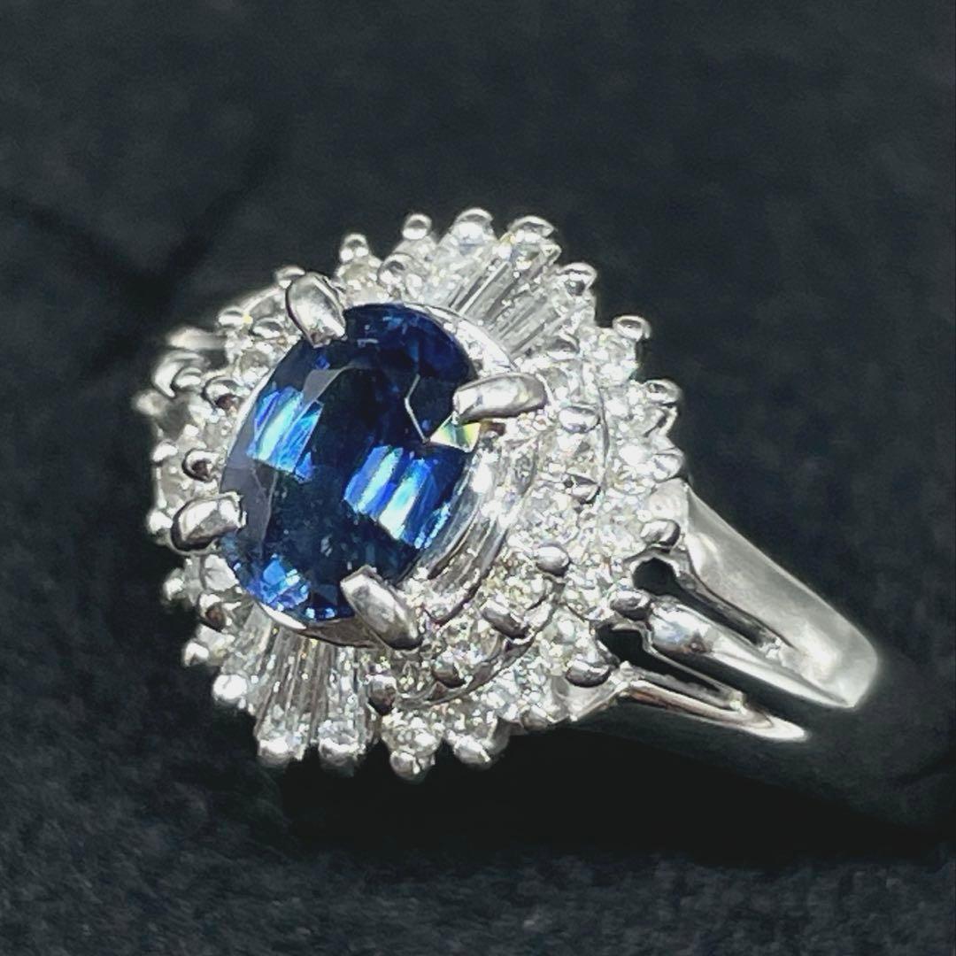 pt900 サファイア　ダイヤモンド　リング