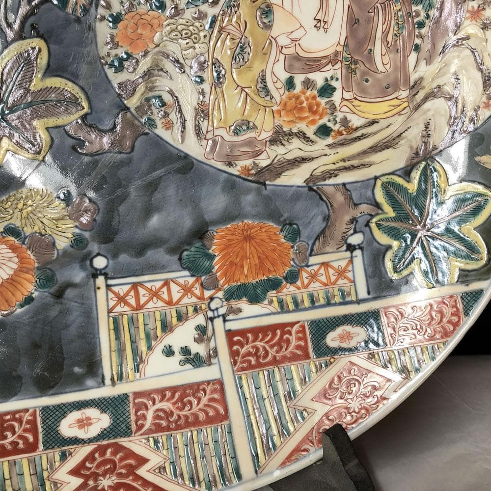 e2239 古伊万里 色絵 大皿 径41cm