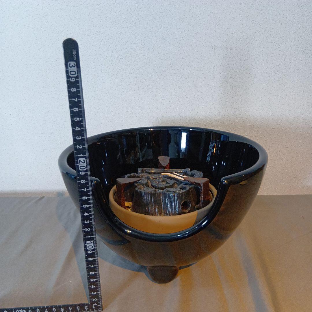 値下げ茶道具　風呂型電熱器　真塗紅鉢型　　　 敷板付