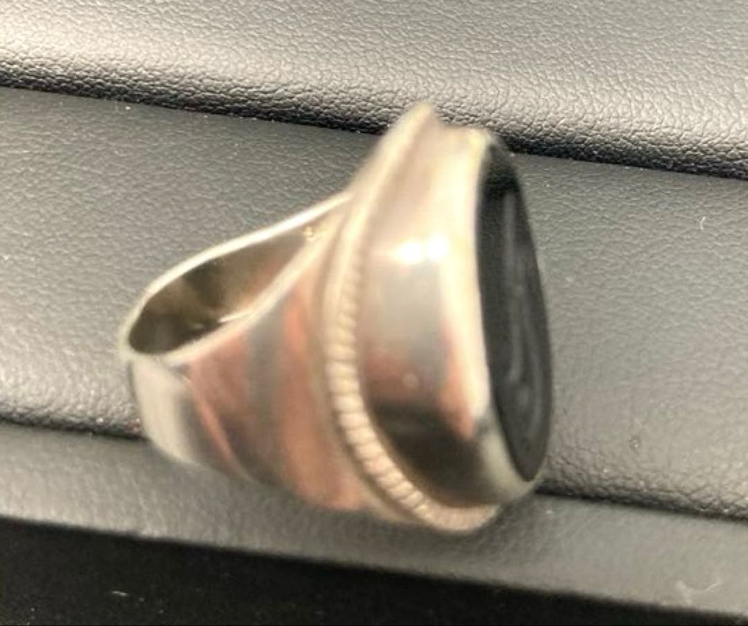 Rinrin。 様　　アガットロゴ刻印シルバーリング 10.5号925 オニキス