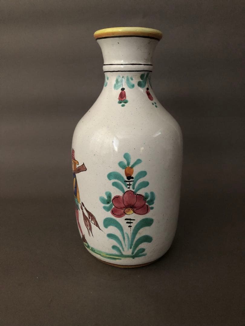 イタリア陶器　デルータ焼　花瓶　Deruta