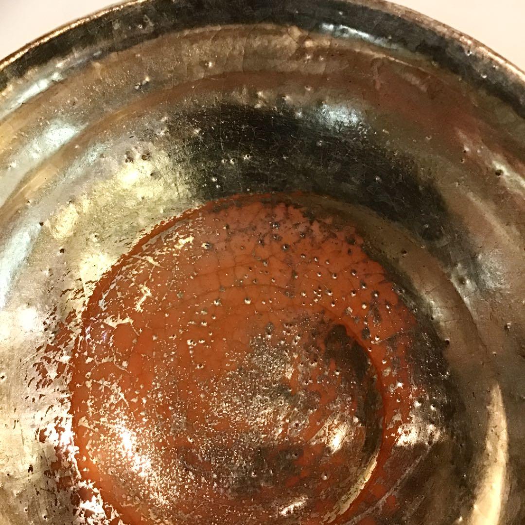 【茶道具】赤楽 嶋台茶碗 吉村楽入造 七代 如心斉好