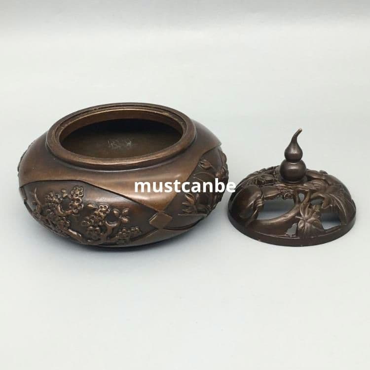 銅製 瓢簞香炉 香薫炉 室内檀香炉 茶道具 香道具 工芸品 置物