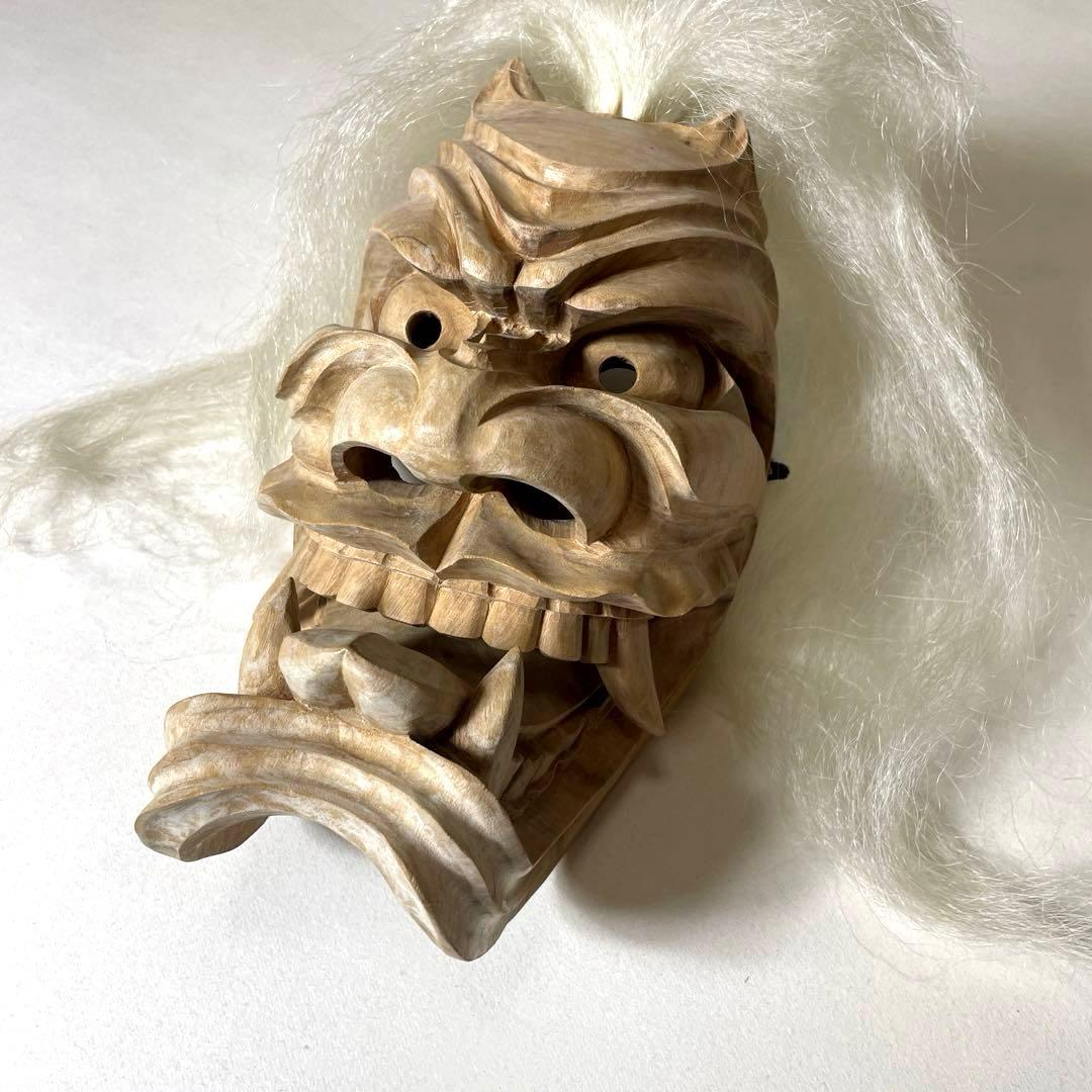 #XG552 作家・小森惠雲作・佐賀鬼・鬼面・能面・神楽面・鹿島一刀彫・杉彫