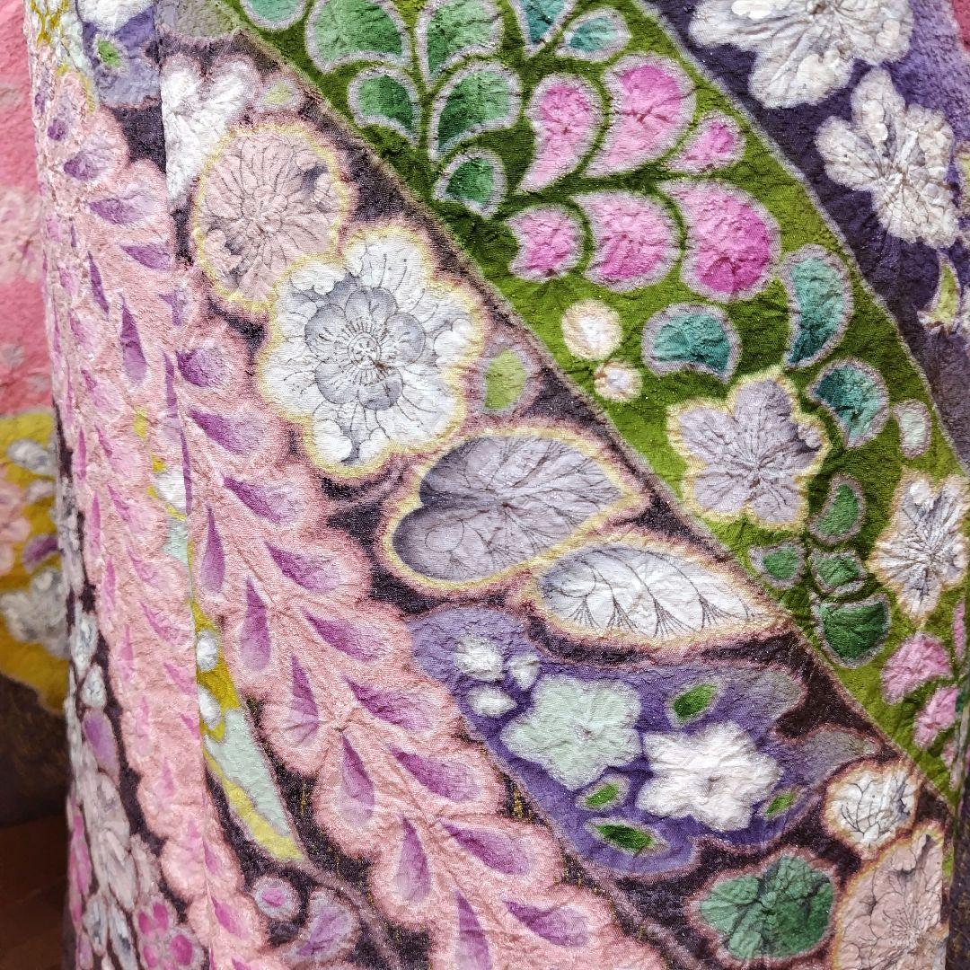 振袖フルセット(8点)・辻ヶ花・花絞り・金通し・高級手縫い・逸品