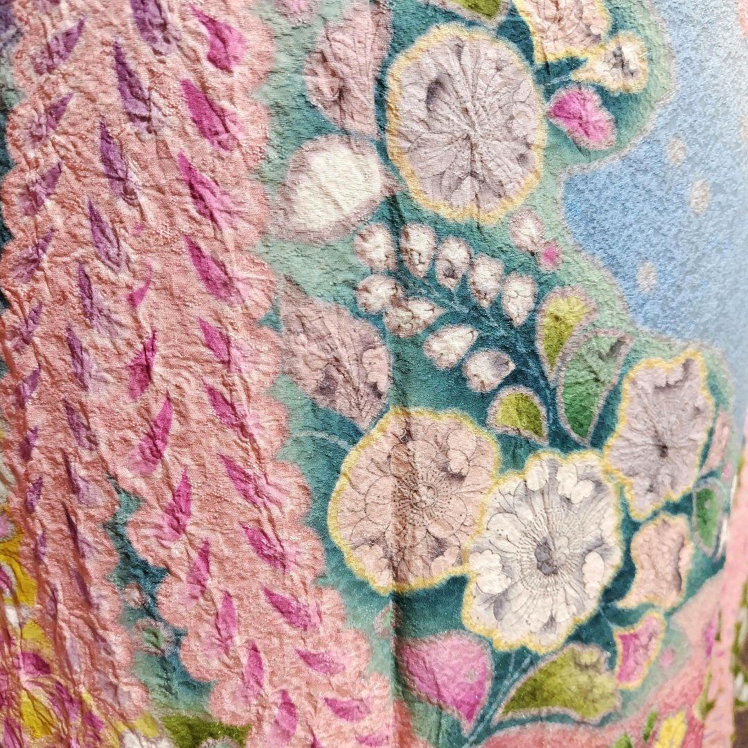 振袖フルセット(8点)・辻ヶ花・花絞り・金通し・高級手縫い・逸品