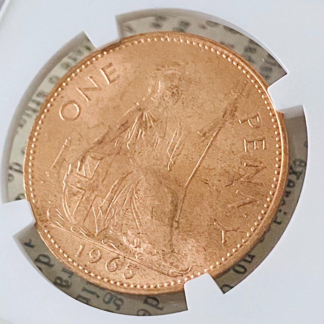★NGC★1965 MS63 イギリス 銅貨 ペニー 鑑定 希少