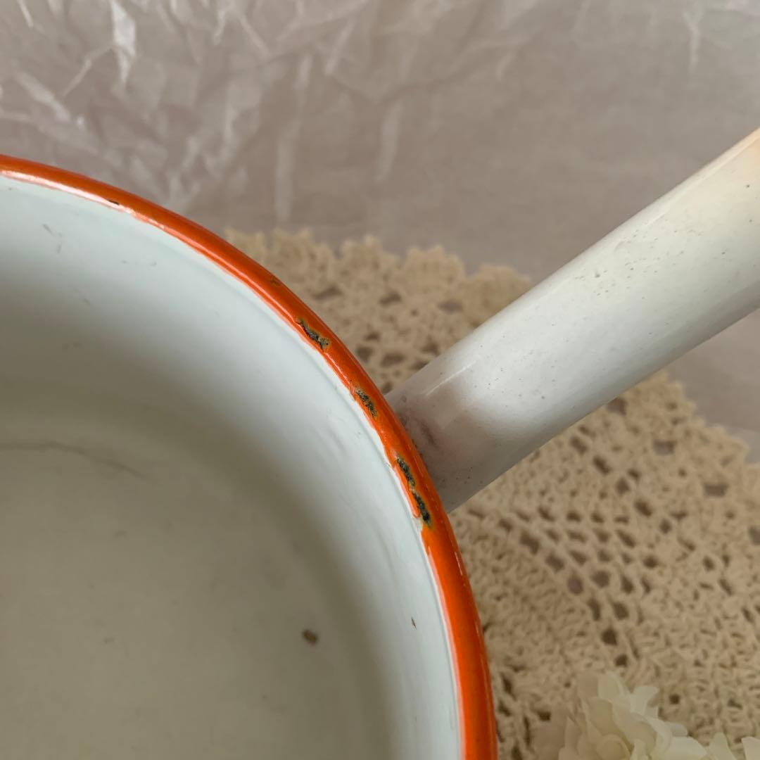 【sale】フランス　アンティーク 1920年代⋈琺瑯鍋　ソースパン　ミルクパン