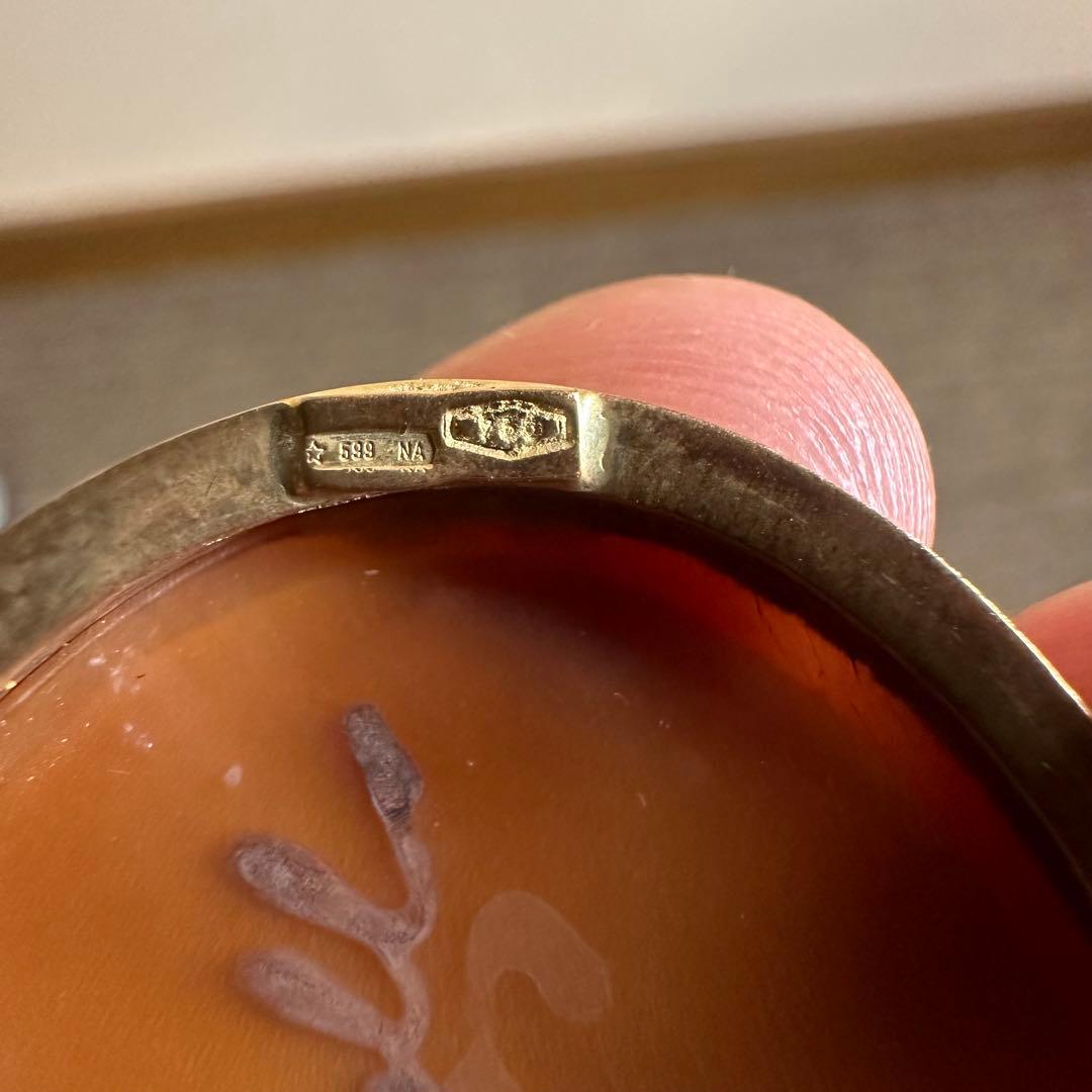 【美品】百貨店購入K18 カメオブローチ ネックレストップ