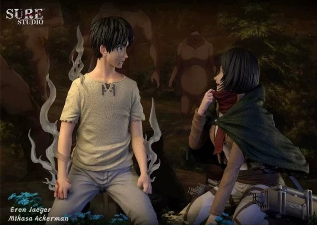 進撃の巨人 エレン ミカサ フィギュア ガレージキット