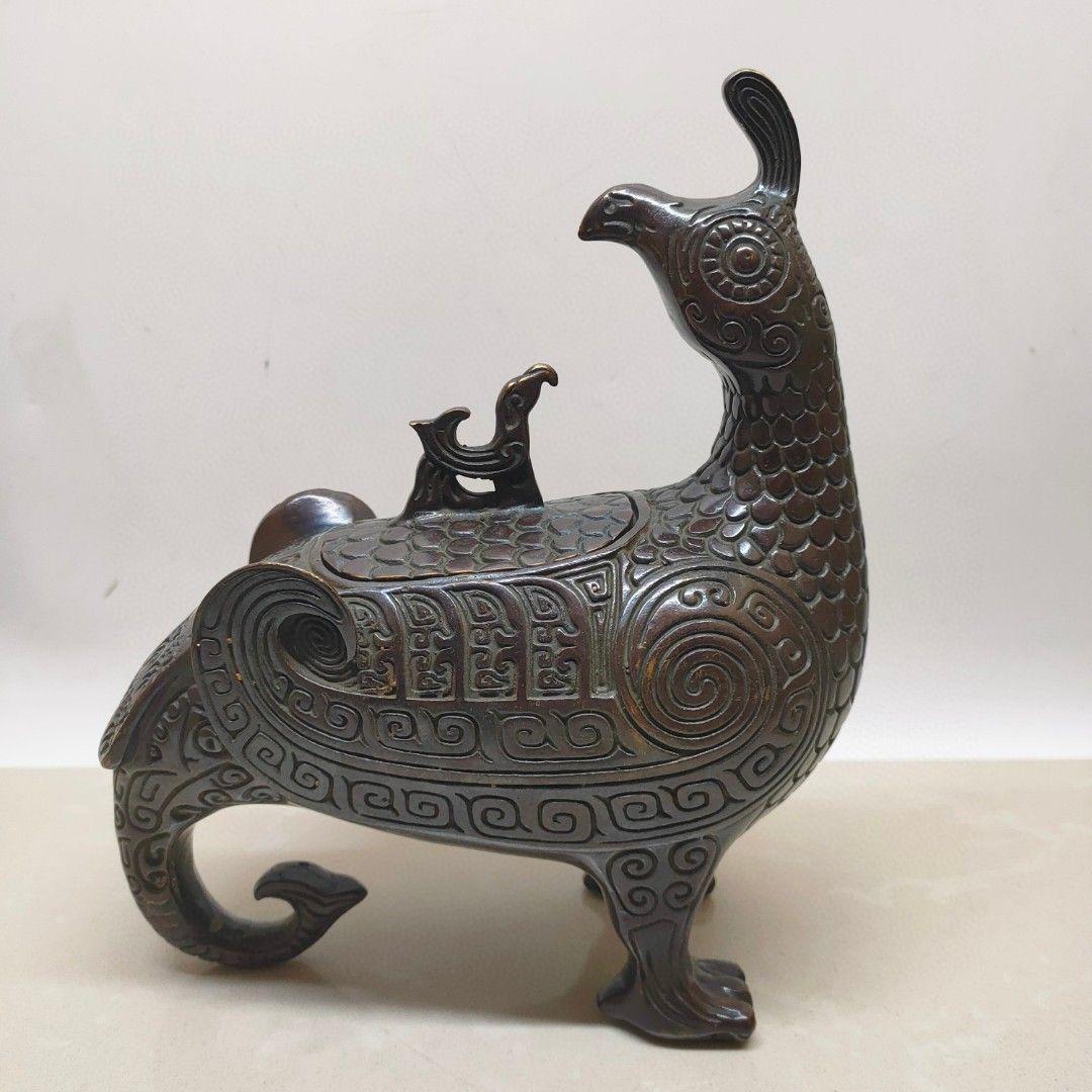 銅器 鳥尊 酒器 装飾品 現代工芸品美術品 置物