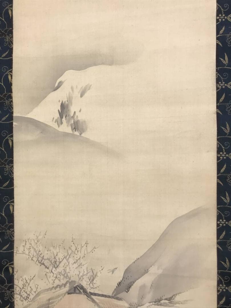 模写/松村呉春/梅林山水図/梅花山水図/正月山水図/掛軸/名家伝来/AD-988