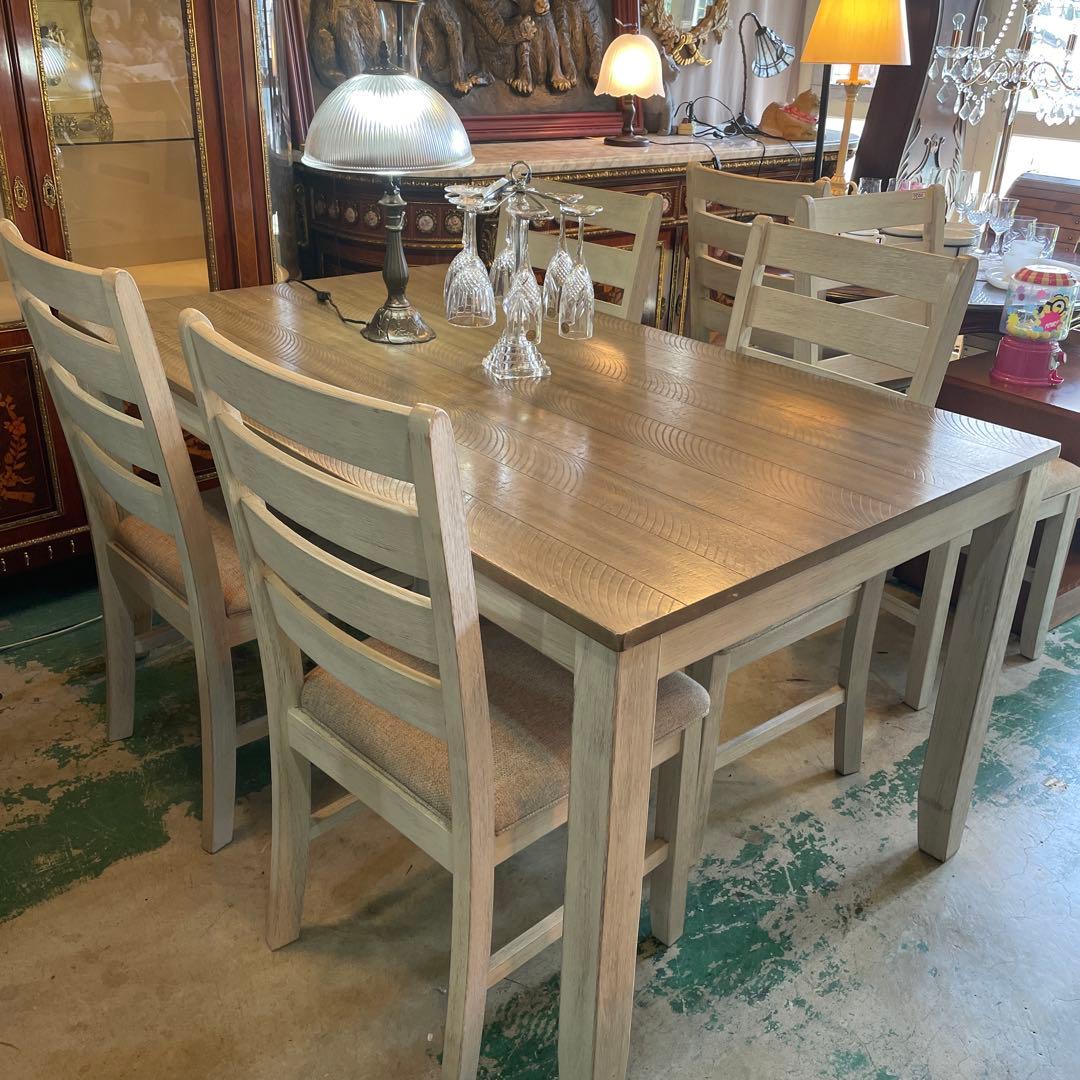 値下げ‼︎ Ashley・アシュリー・ダイニングセット シャビー風仕上げ