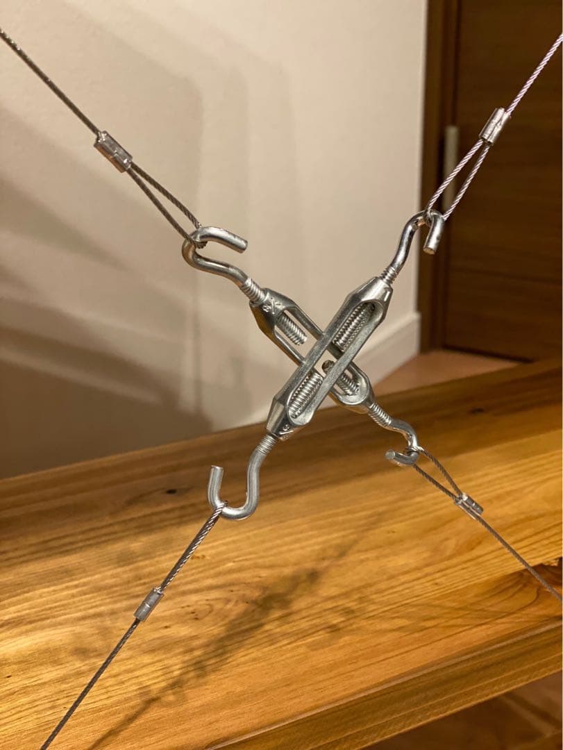 幅80cm☆ワイヤークロス 木製ラック☆食器棚☆木製シェルフ☆アイアンラック