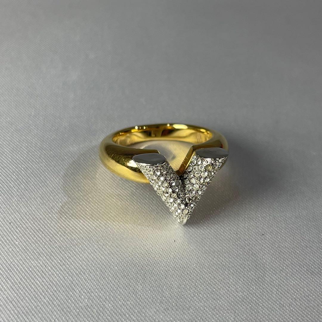 【鑑定済み】ルイヴィトン リング エセンシャルV ストラス ゴールド