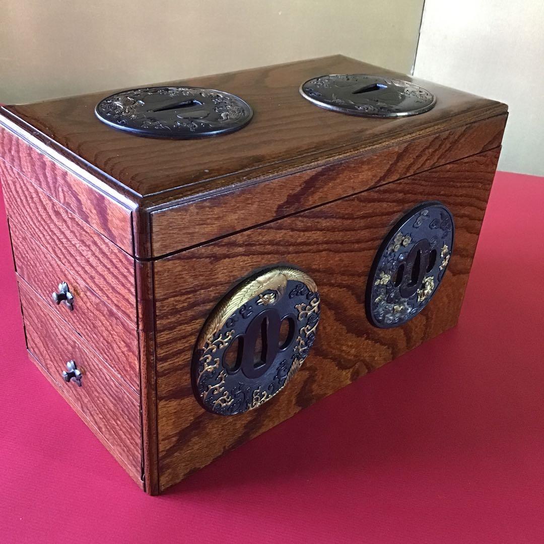 超高級　御刀お手入箱　刀匠作目貫道具付