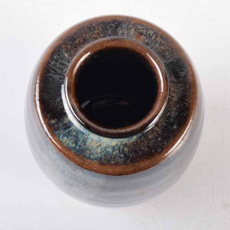 茶道具　京焼　平安喜山造　肩衝茶入　仕覆付　共箱　V　6994