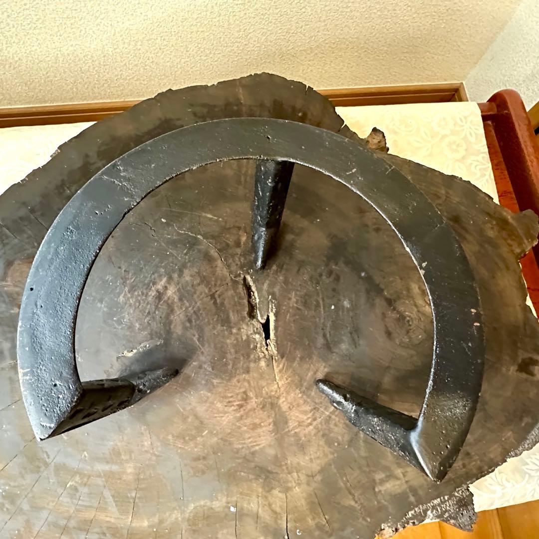 ♦︎未使用品♦︎茶道具　唐銅？面取り風炉　虫喰い 五徳　風炉