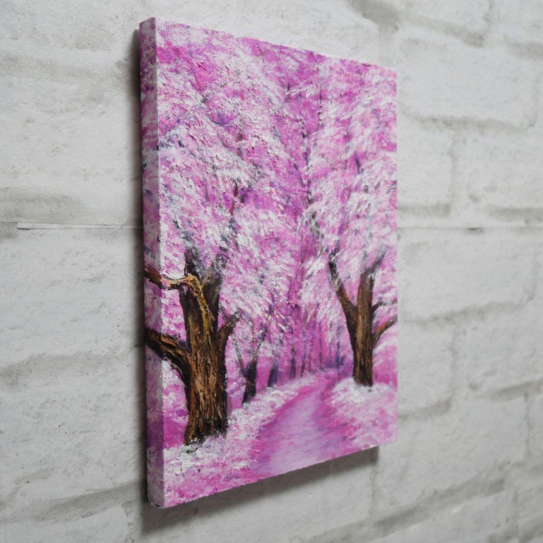 油絵 油彩 油彩画 絵画 絵【春の桜】