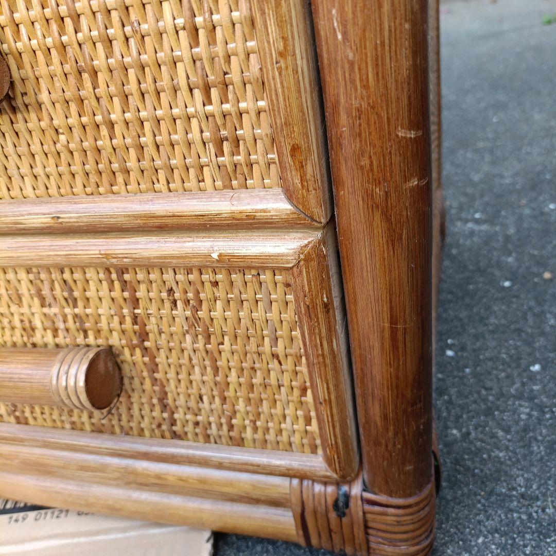 【希少】籐 ラタン チェスト 4段 引き出し10個 アジアン家具 収納タンス