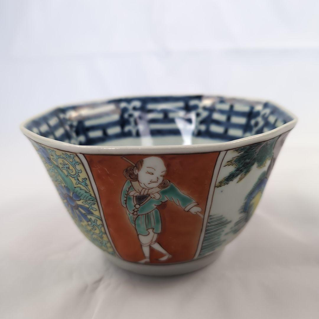 古伊万里深鉢　古伊万里南蛮人文深鉢色絵南蛮人文深鉢　伊万里阿蘭陀人文深鉢　深鉢