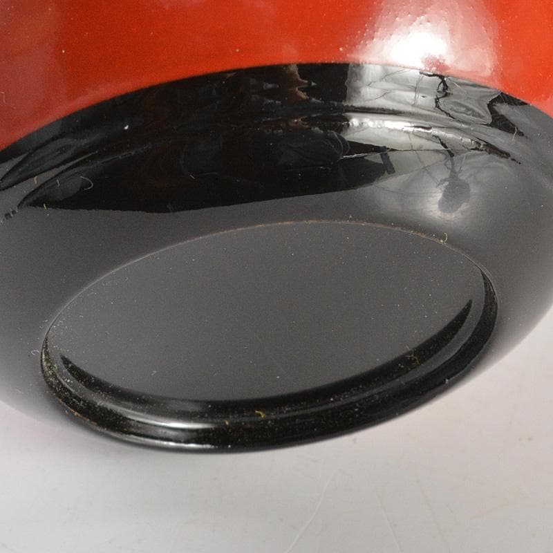 茶道具　山中塗　中村湖彩作　唐物写し　独楽棗　共箱　Ｖ　6294