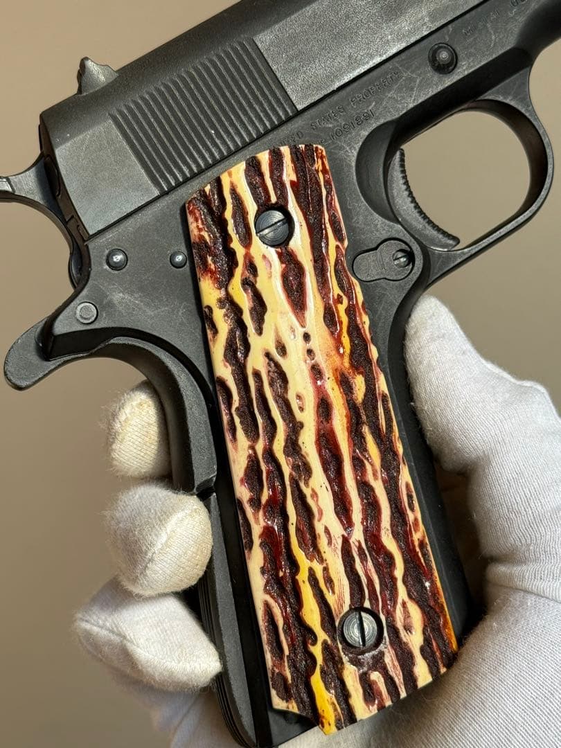 マルシン コルト M1911A1 HW ガバメント 象牙風グリップ モデルガン