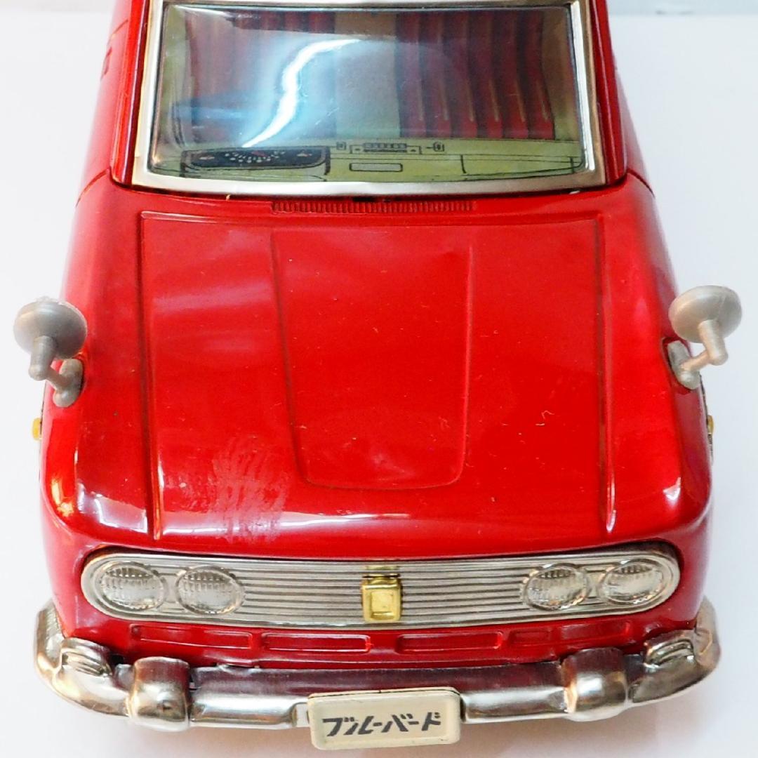 イチコー【ダットサン ブルーバード410赤 動作不良】当時物ブリキ製ミニカー箱無