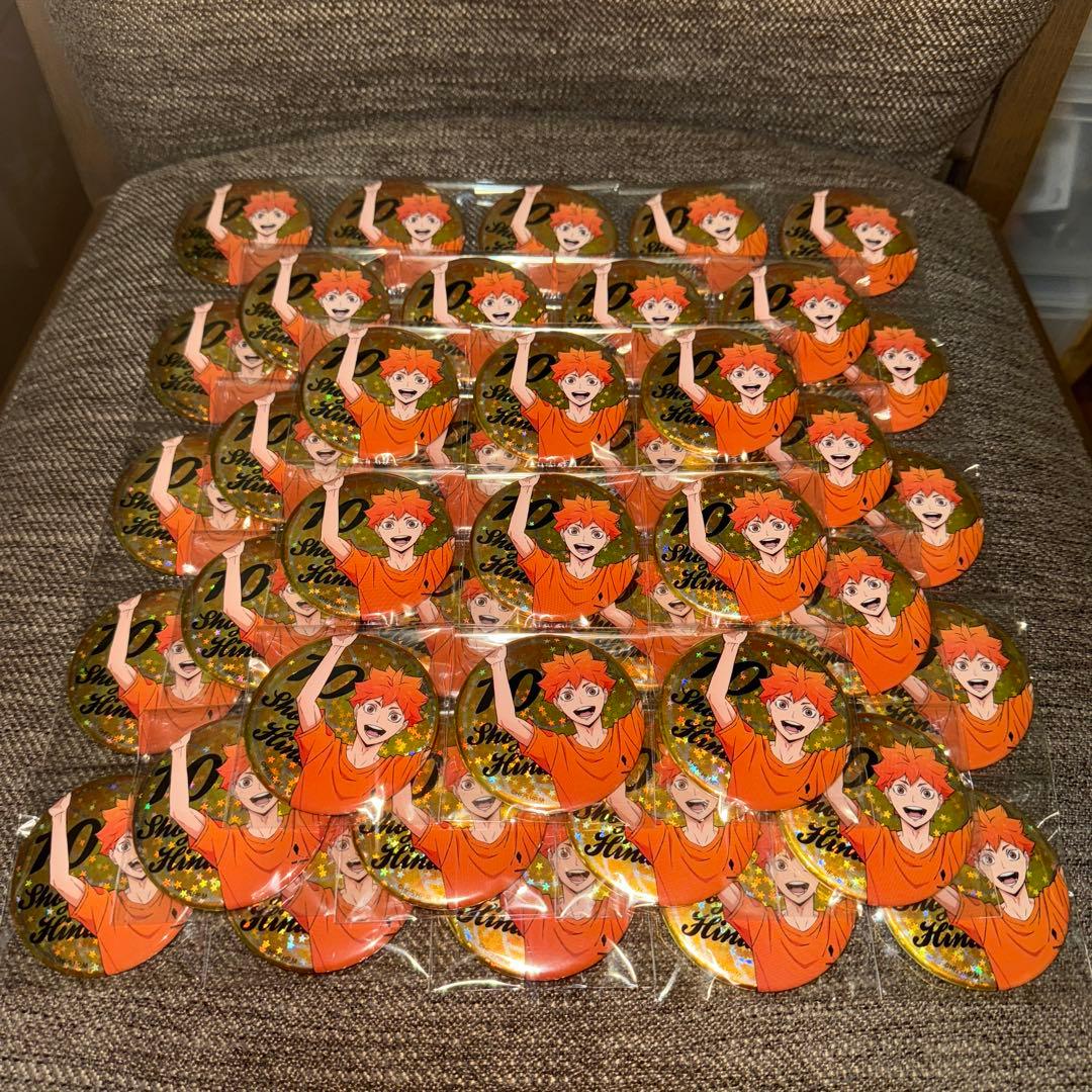 ハイキュー　アニメデッキ　ホログラム缶バッジ　紙飛行機　日向翔陽 50点