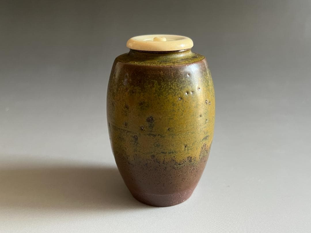 市野信水造　丹波焼　茶入　茶道具