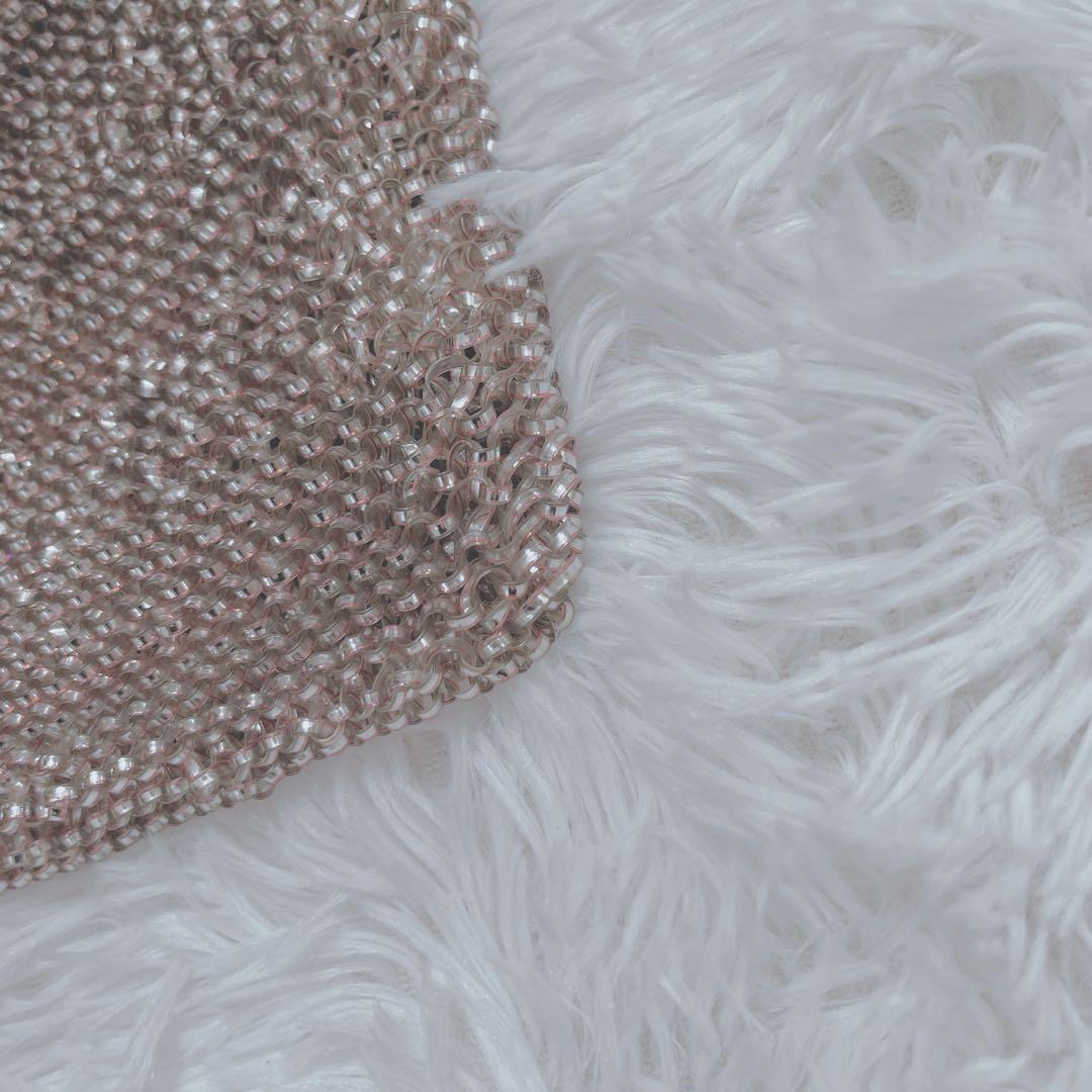 人気色　アンテプリマ　スタンダードスクエアミディアム　チェーン付　ピンクシルバー