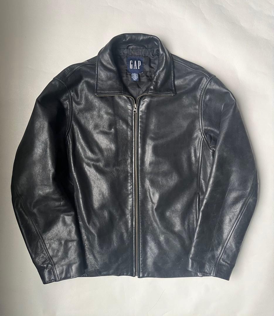 gap レザージャケット M ギャップ フルジップ old 海外企画