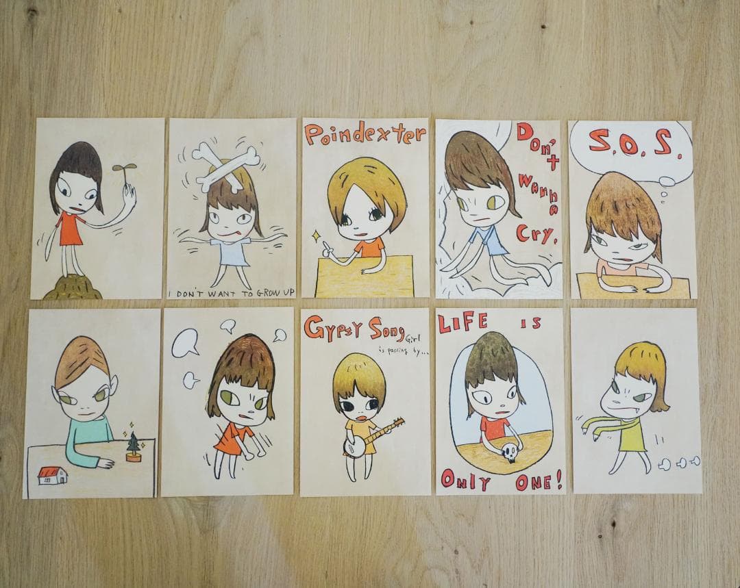 【奈良美智】ポストカード１０枚＋ステッカー（オリジナル缶入り）