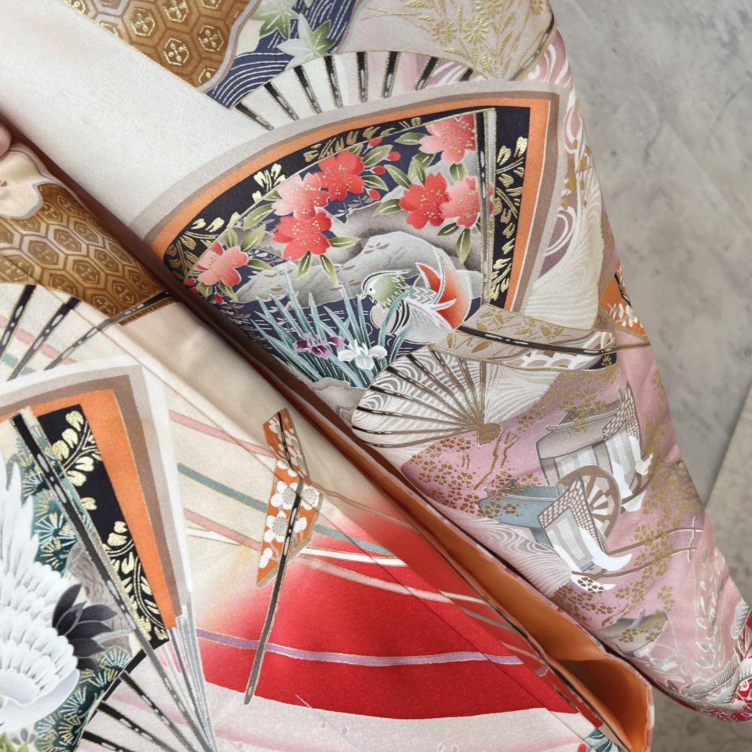 特価　振袖　フルセット　正絹　赤　古典柄　成人式