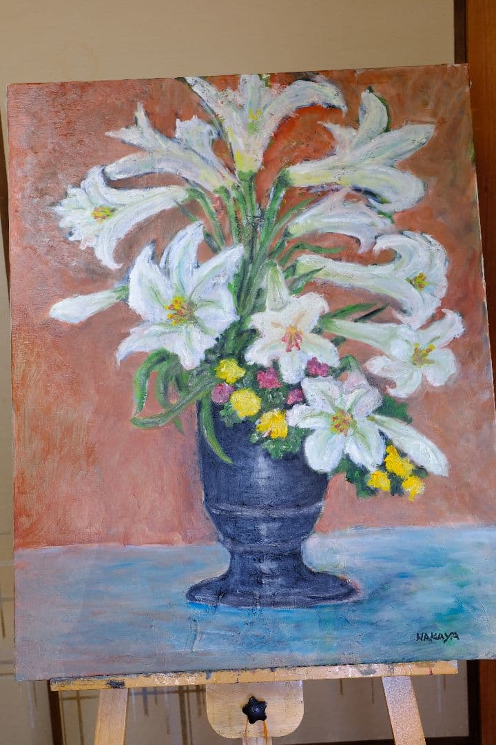 百合　油絵　F30号