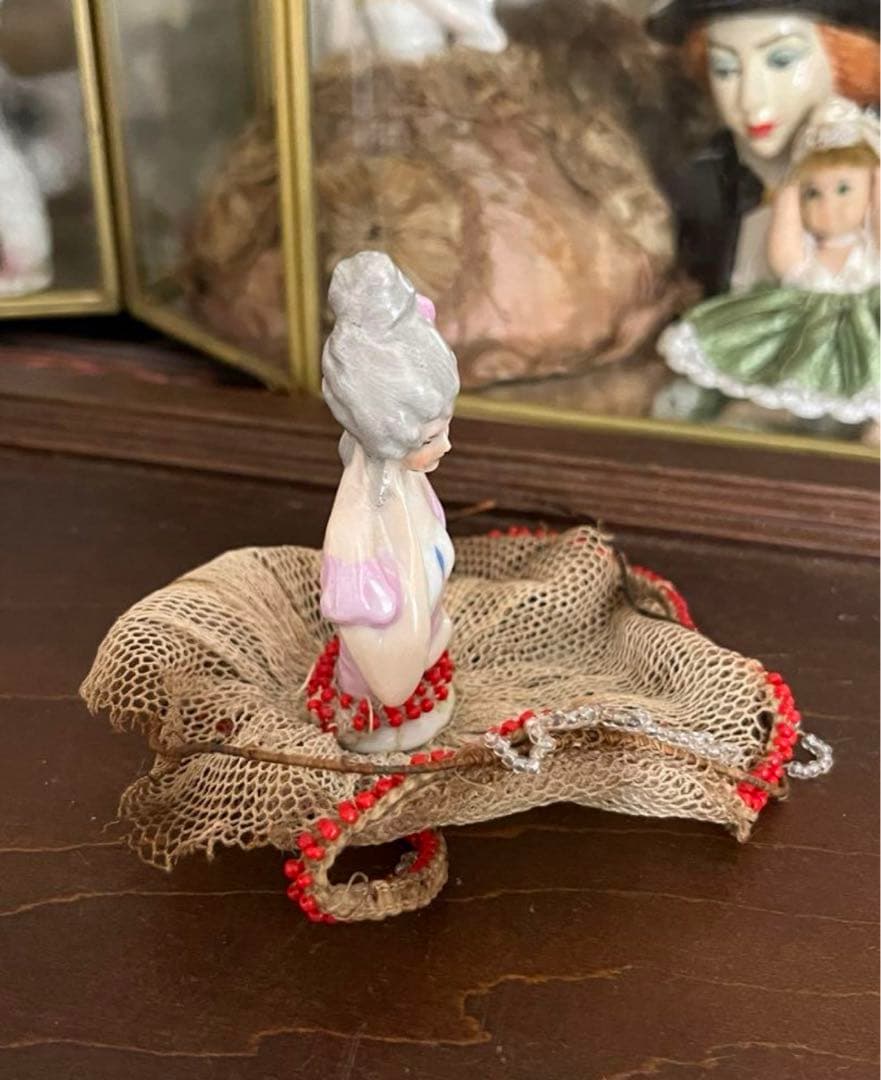 フランス　アンティーク ピンクッション ドール ハーフドール