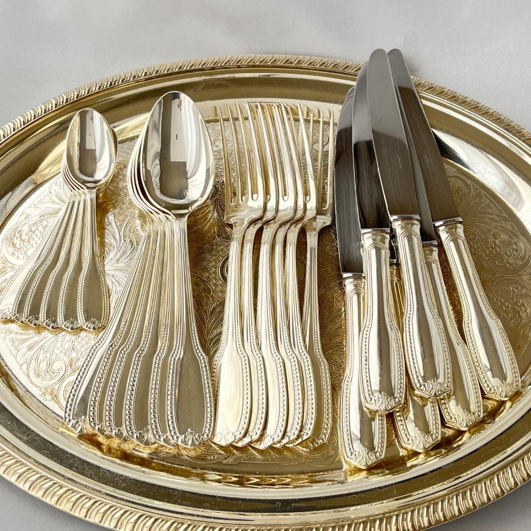 【仏蘭西】 パールとアカンサスのディナーセット 6名用24本【シルバープレート】