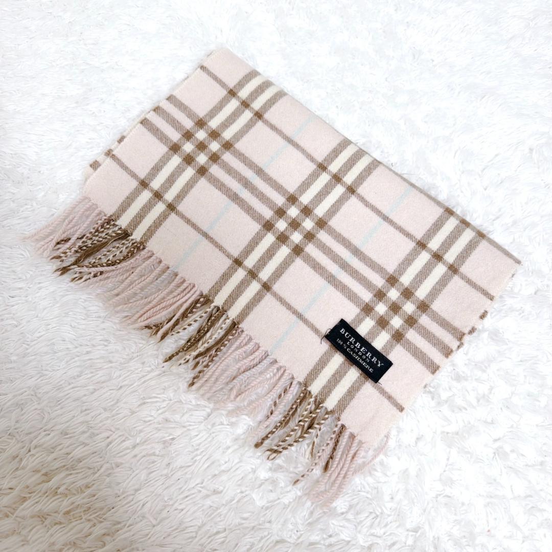 希少✨ Burberry バーバリー マフラー カシミヤ ノバチェック ピンク