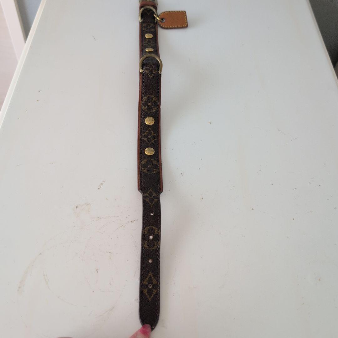 Louis Vuitton レザー首輪 モノグラム