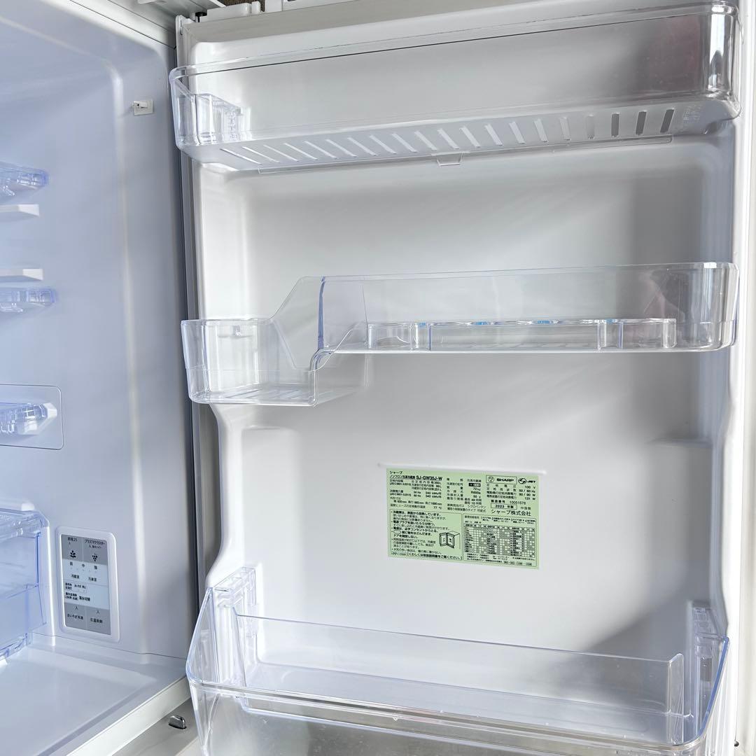 シャープ SHARP 冷蔵庫 SJ-GW35J-W 350L 両開き 2023年