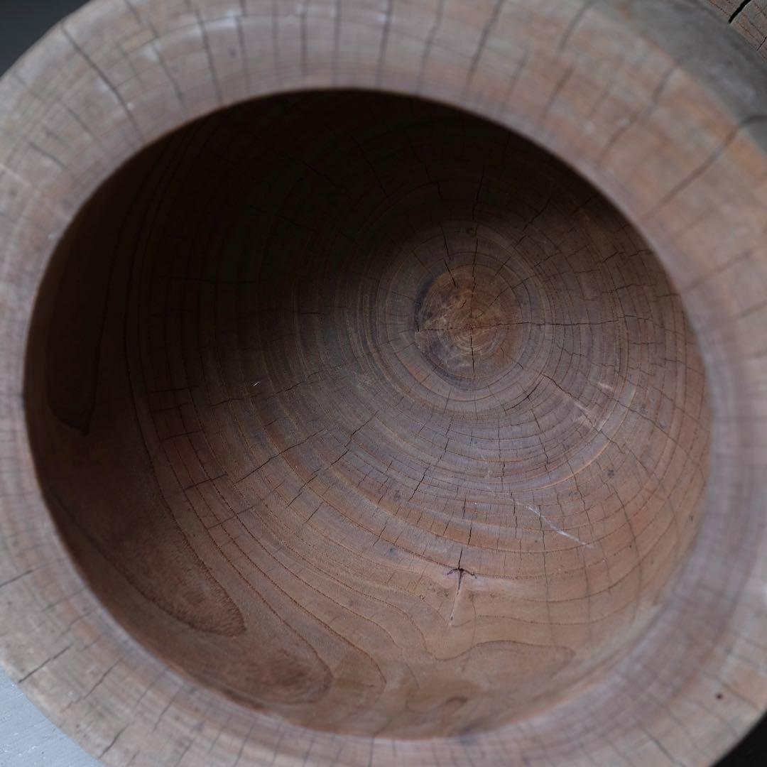欅材 古い臼　木鉢 木皿 プランター オブジェ 古家具 古道具 アンティーク