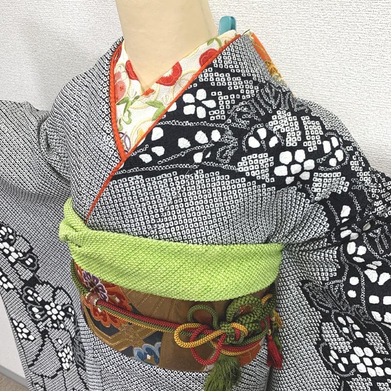 505z5〇高身長な方も 振袖 総絞り 金駒刺繍 束ね熨斗〇美品 成人式 結婚式