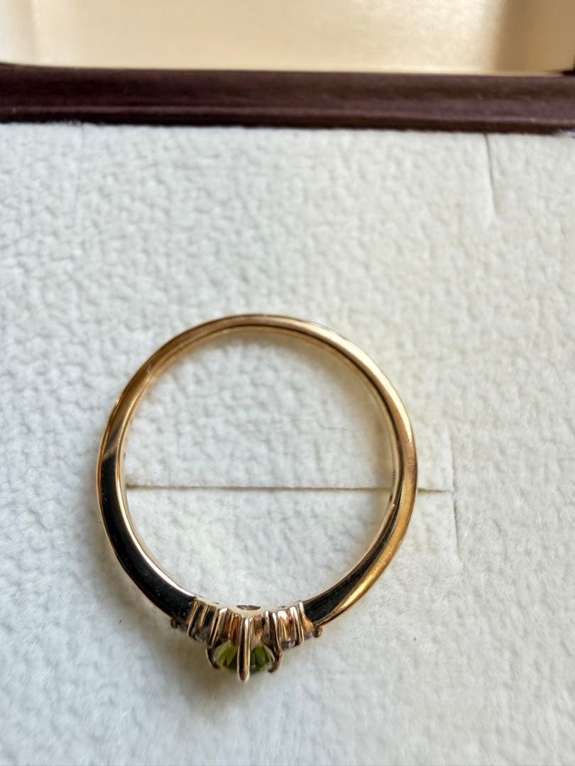 10金 ペリドットリング 11号 ミルフローラ