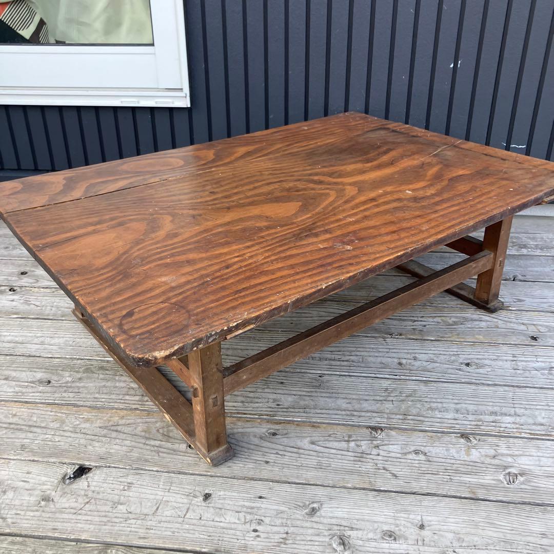 昭和レトロ 古家具 無垢材 木製座卓 ちゃぶ台 文机 お経台 経机 アンティーク