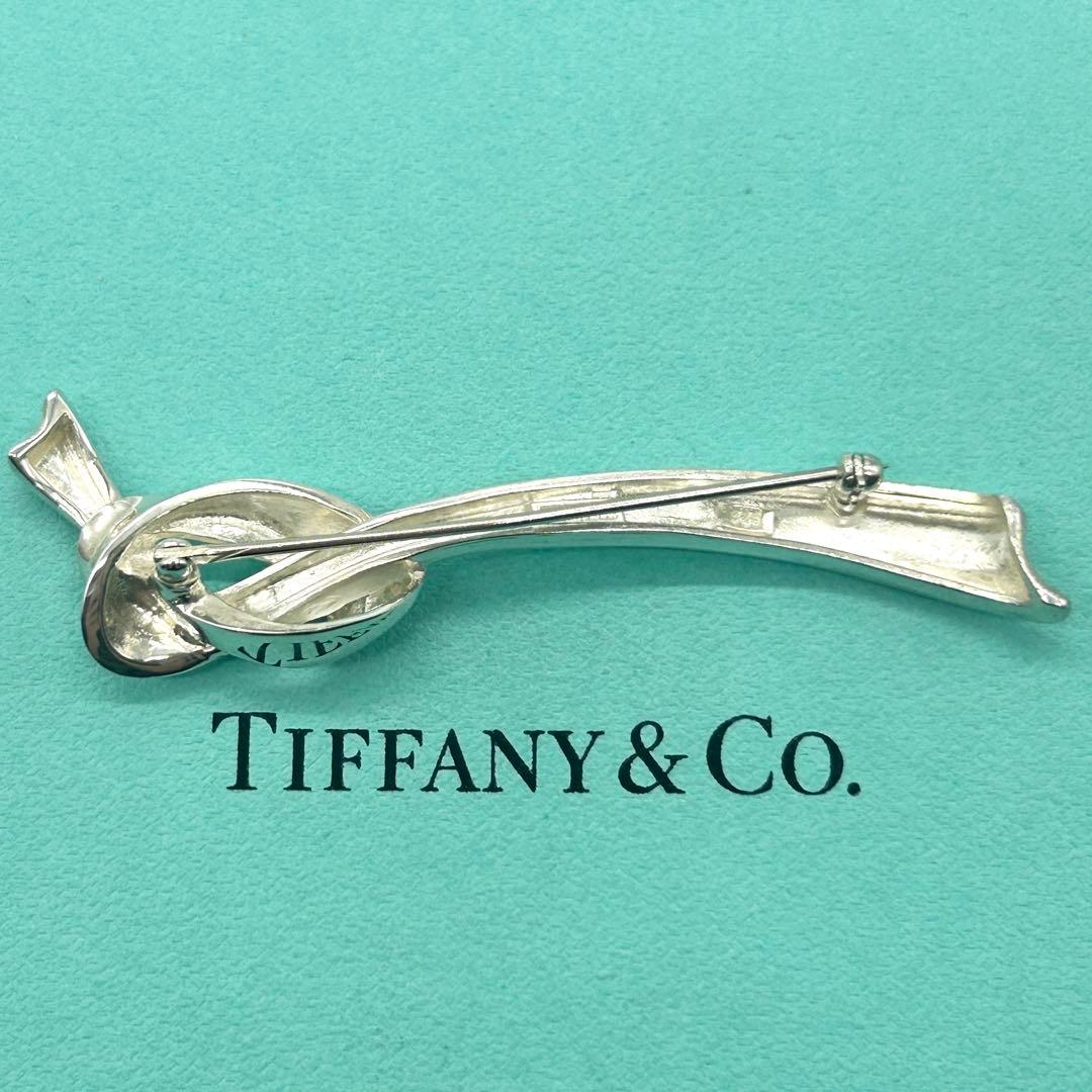 美品　ティファニー　リボン　モチーフ　ノット　ブローチ　シルバー　925