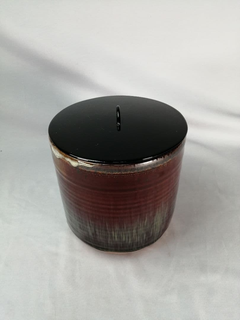 【茶道具】高取喜恵造　高取焼丸水指　水指392