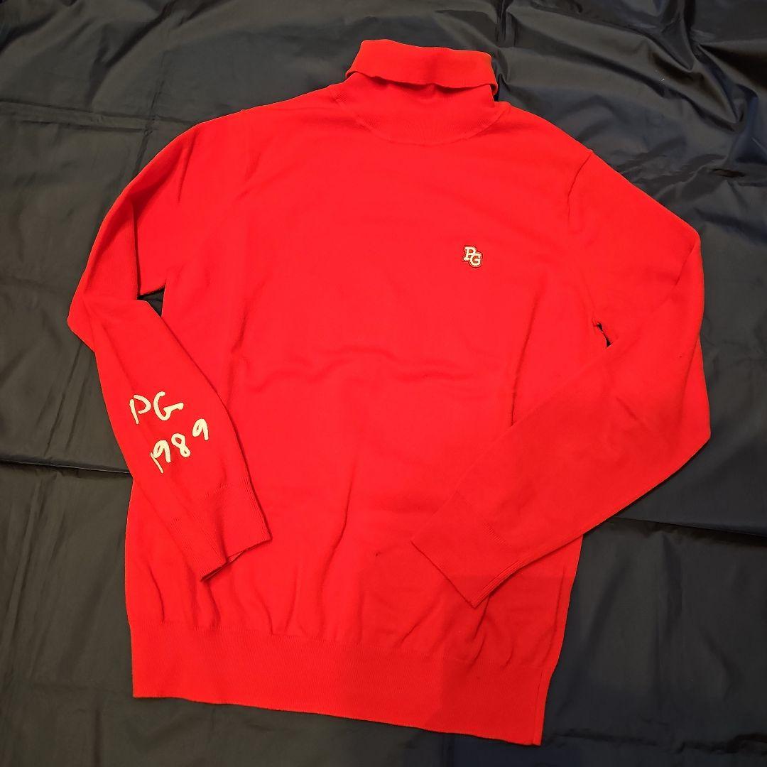 パーリーゲイツ　カシミヤタッチ　タートルネックニットプルオーバー