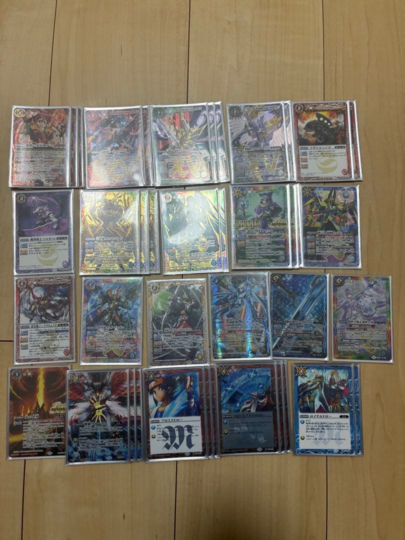 激覇デッキ、パーツ、スリーブ付き