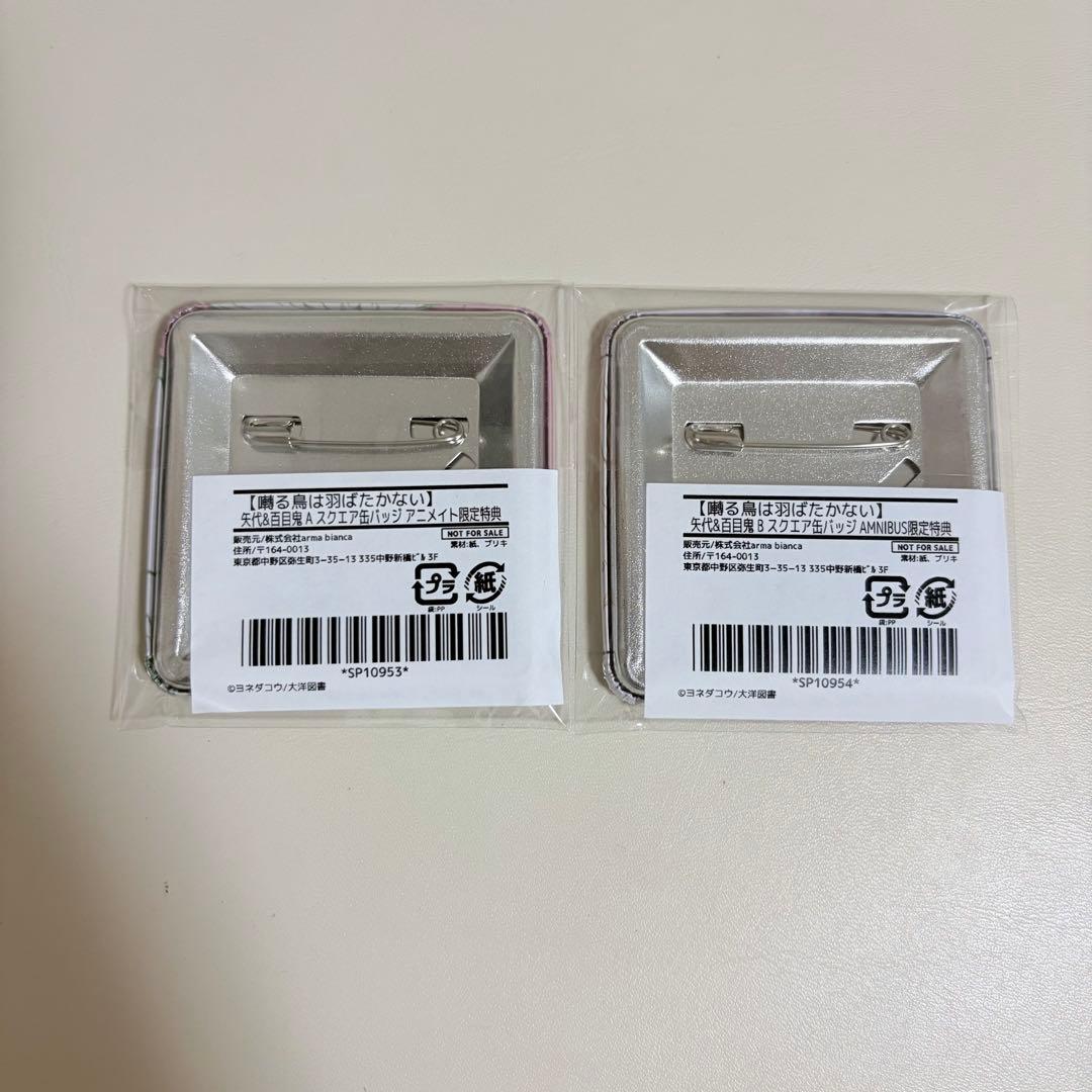 囀る鳥は羽ばたかない スクエア缶バッジ AMNIBUSアニメイト限定特典