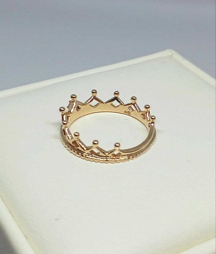 【クリーニング済】【美品】NOJESS クラウンデザイン ゴールドリング3号